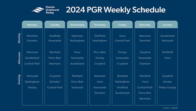 premier greyhound racing schedule